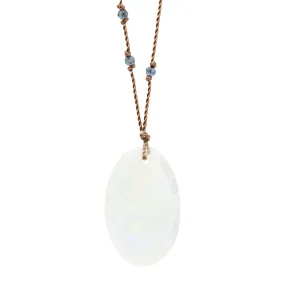 Rainbow Moonstone w. Sapphire Constellation Chain Necklace