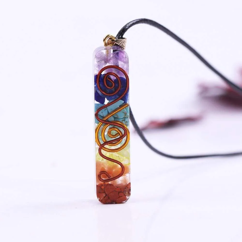 Rainbow Orgonite Chakra Necklace