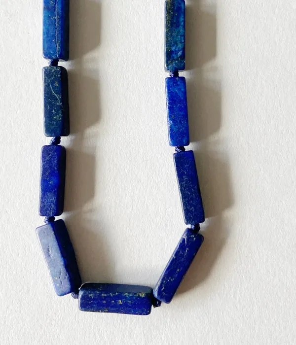 R.ALAGAN/RECTANGLE STONE NECKLACE(LAPIS LAZULI)