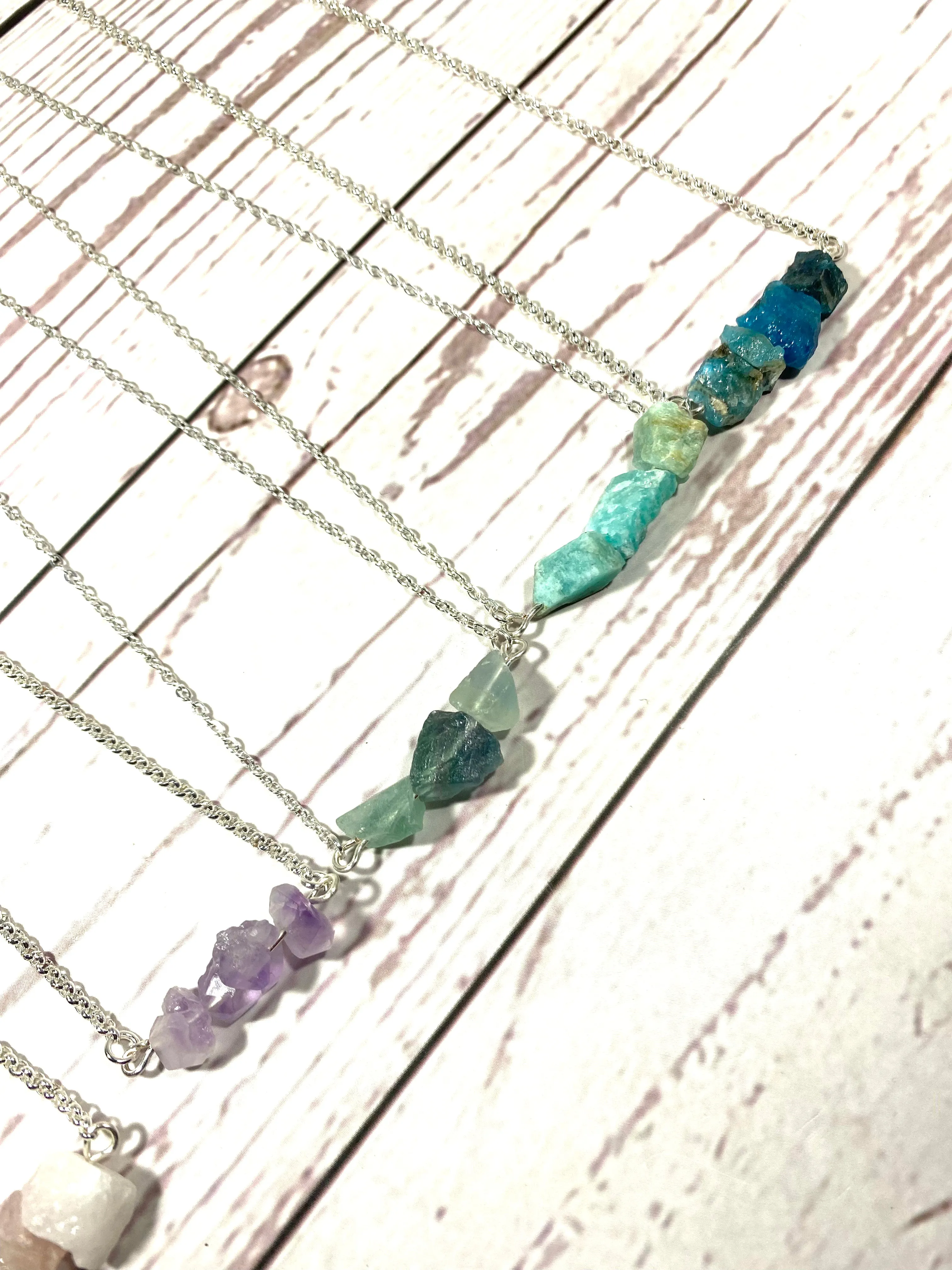 Raw Crystal Necklace - Dainty Adjustable Choker Necklace