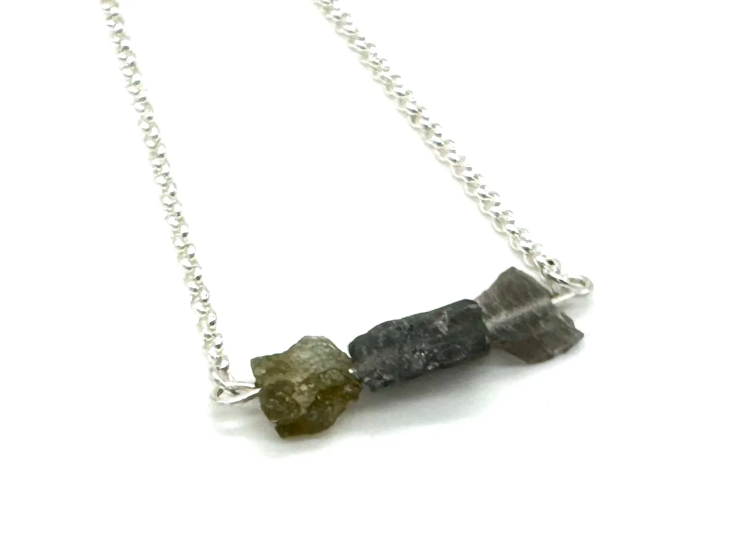 Raw Crystal Necklace - Dainty Adjustable Choker Necklace