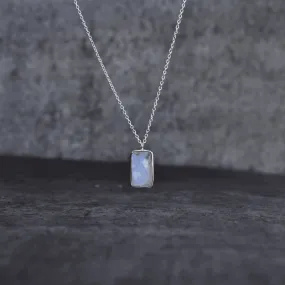 Rectangular Strength - Moonstone Necklace