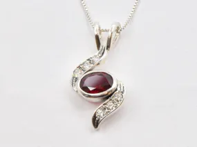 Red Ruby Pendant - Created Ruby Necklace, Oval Ruby Necklace