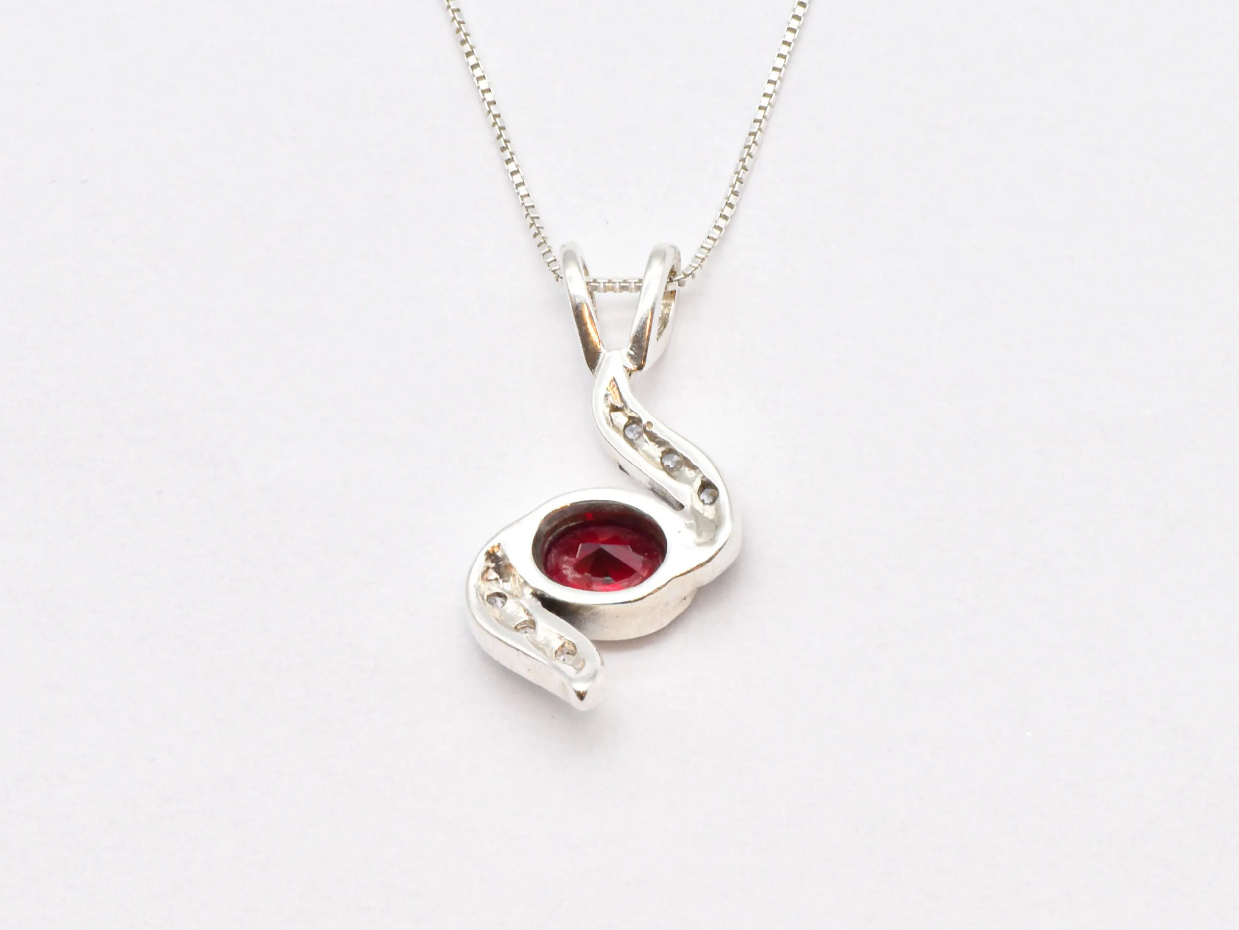 Red Ruby Pendant - Created Ruby Necklace, Oval Ruby Necklace