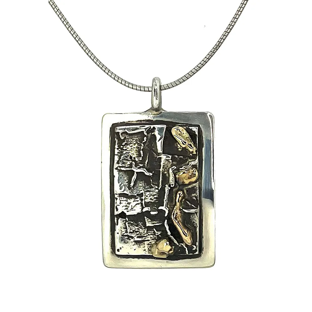 Richard Stump Charcoal w/ 14K Gold Pendant Necklace