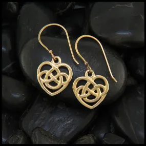 Robins Heart Earrings in Gold