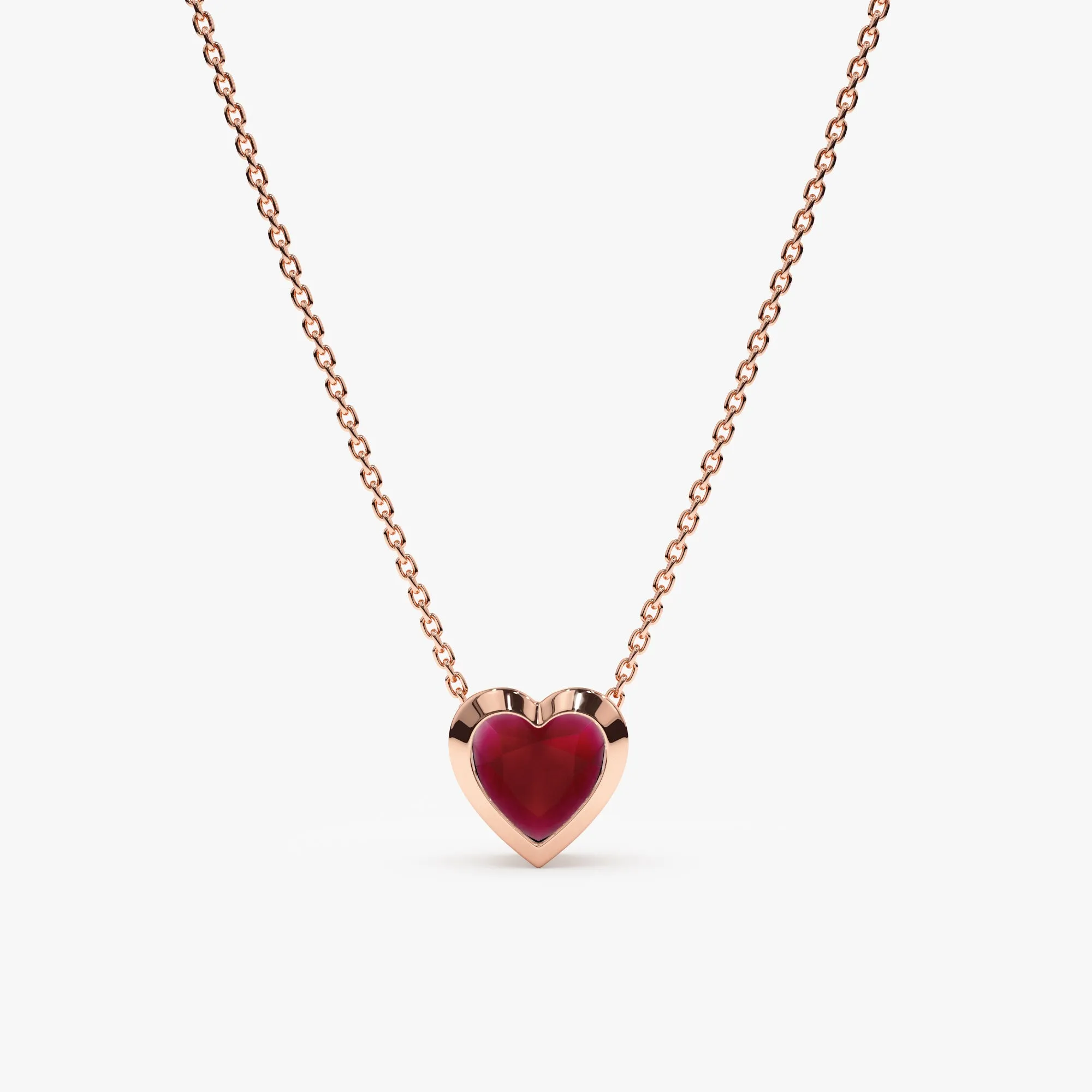 Ruby Heart Necklace, Ashly