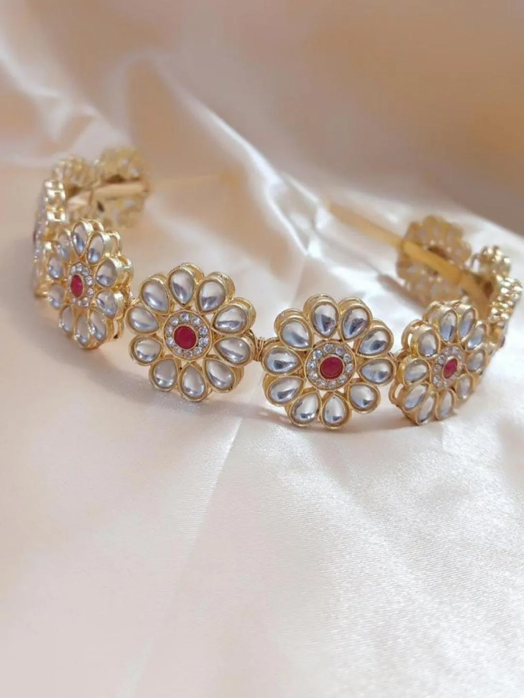 Ruby Kundan Hair Band