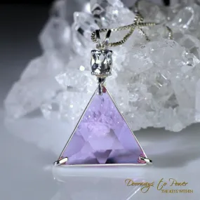 Ruby Lavender Quartz & Phenacite Vogel Star of David Pendant