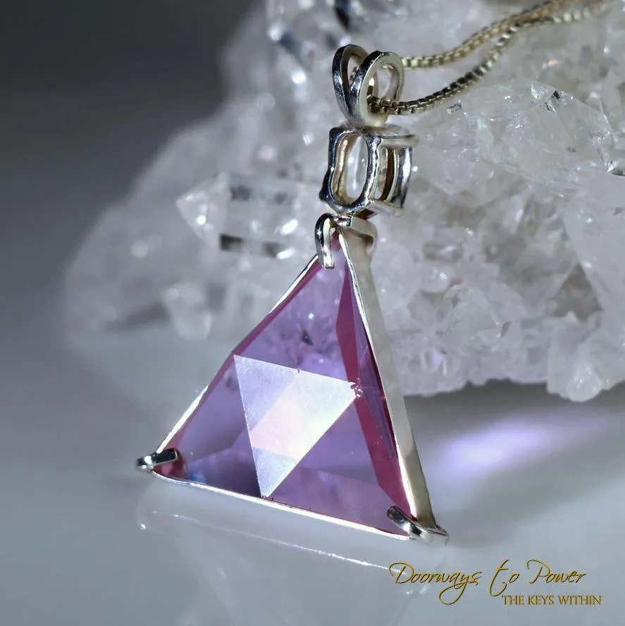 Ruby Lavender Quartz & Phenacite Vogel Star of David Pendant