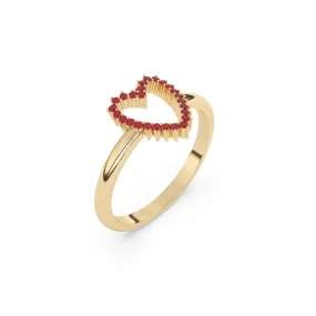 Ruby Open Heart Ring