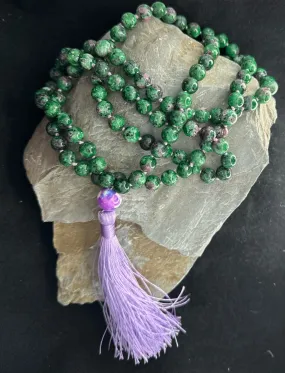 Ruby Zoisite Mala- 108 beads