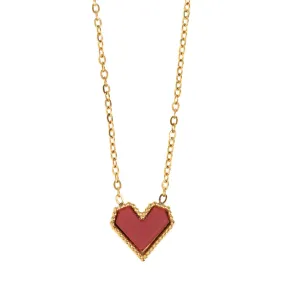 Sarah - Red Heart Necklace Stainless Steel