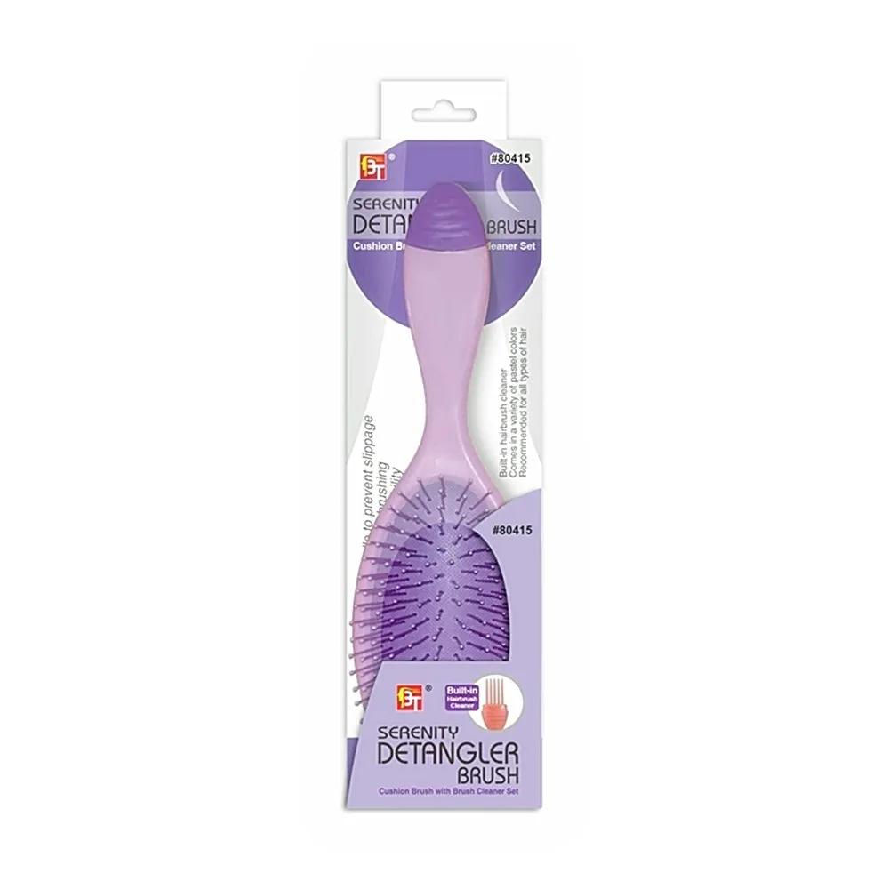 SERENITY DETANGLER BRUSH CUSHION BRUSH WITH BRUSH CLEANER SET