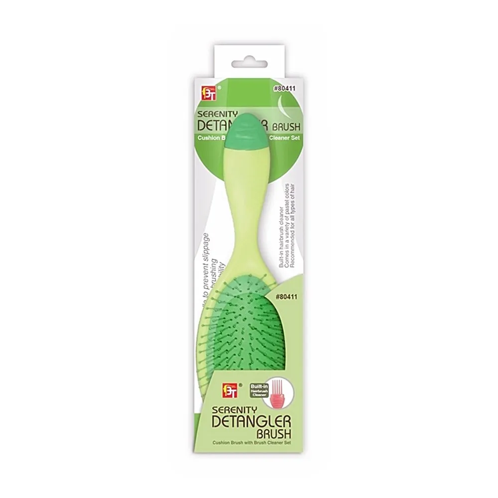 SERENITY DETANGLER BRUSH CUSHION BRUSH WITH BRUSH CLEANER SET