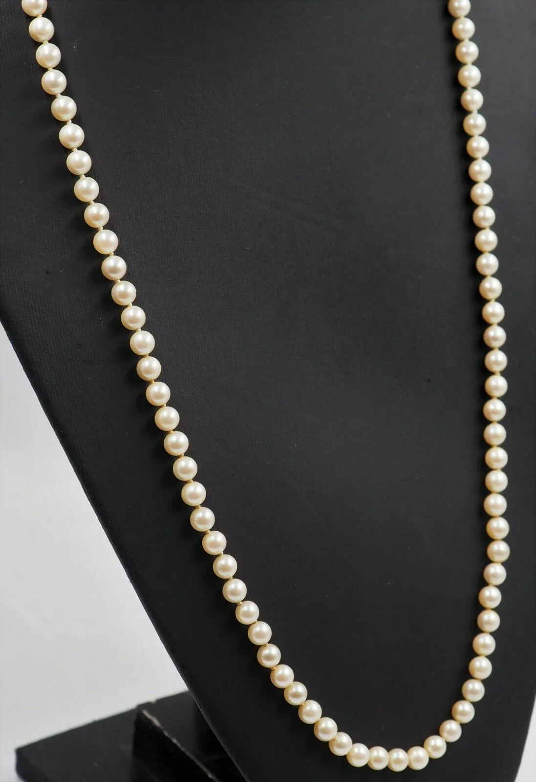 Shell Based Pearl Strand Necklace Silver Clasp Long Length 70cm Fine Jewellery