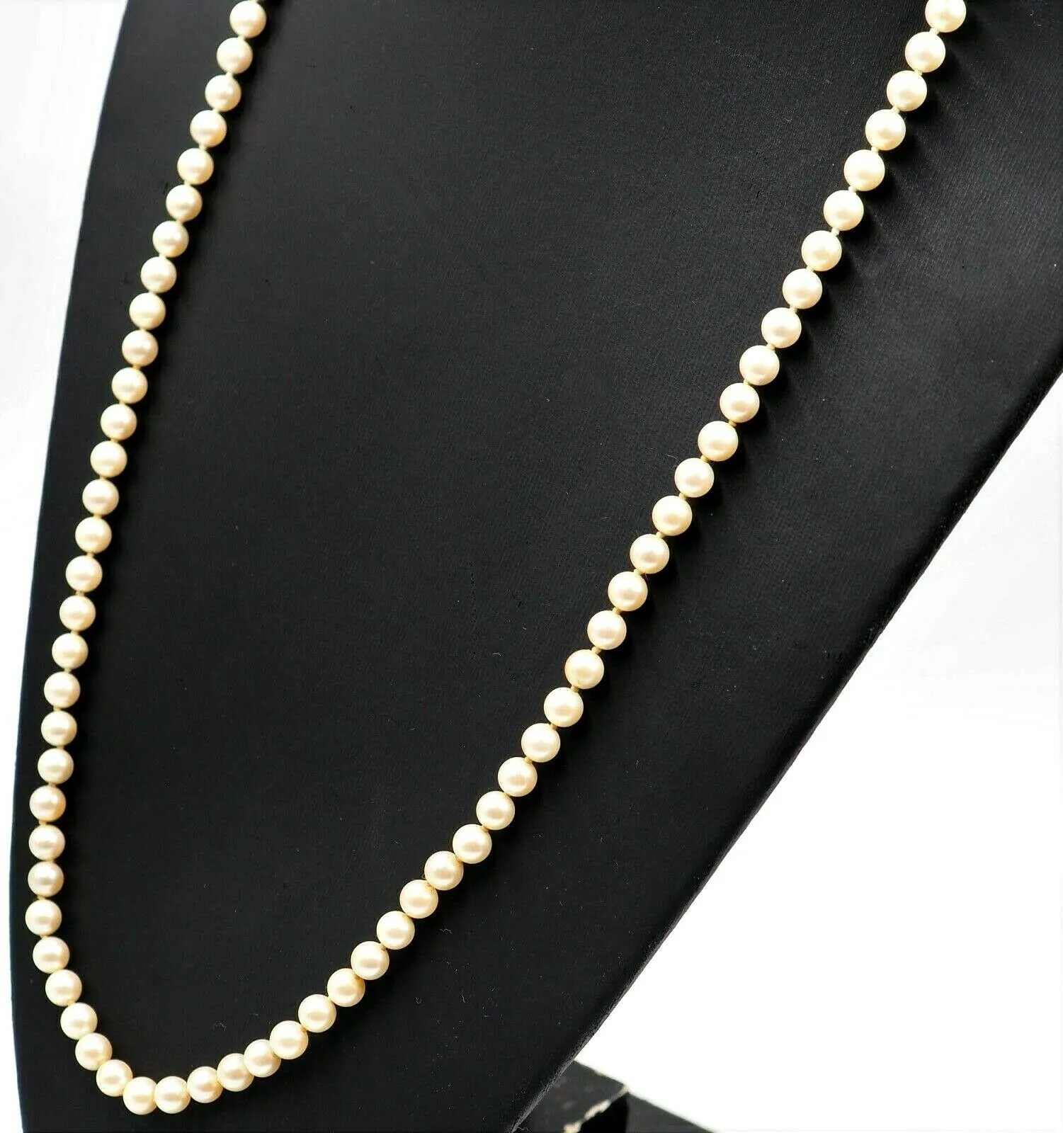 Shell Based Pearl Strand Necklace Silver Clasp Long Length 70cm Fine Jewellery