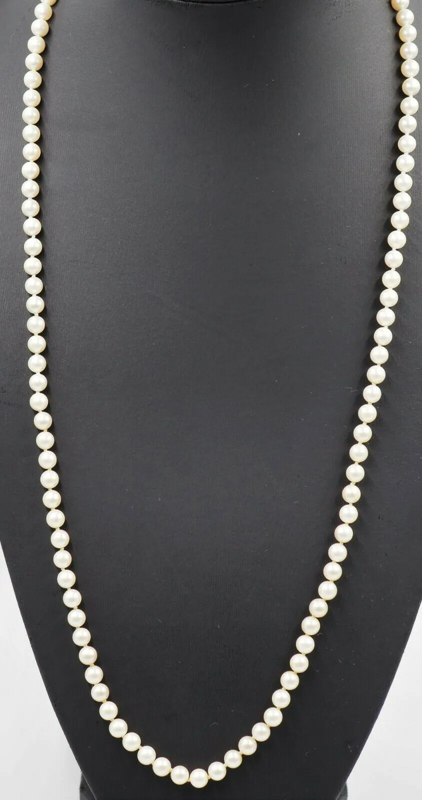 Shell Based Pearl Strand Necklace Silver Clasp Long Length 70cm Fine Jewellery