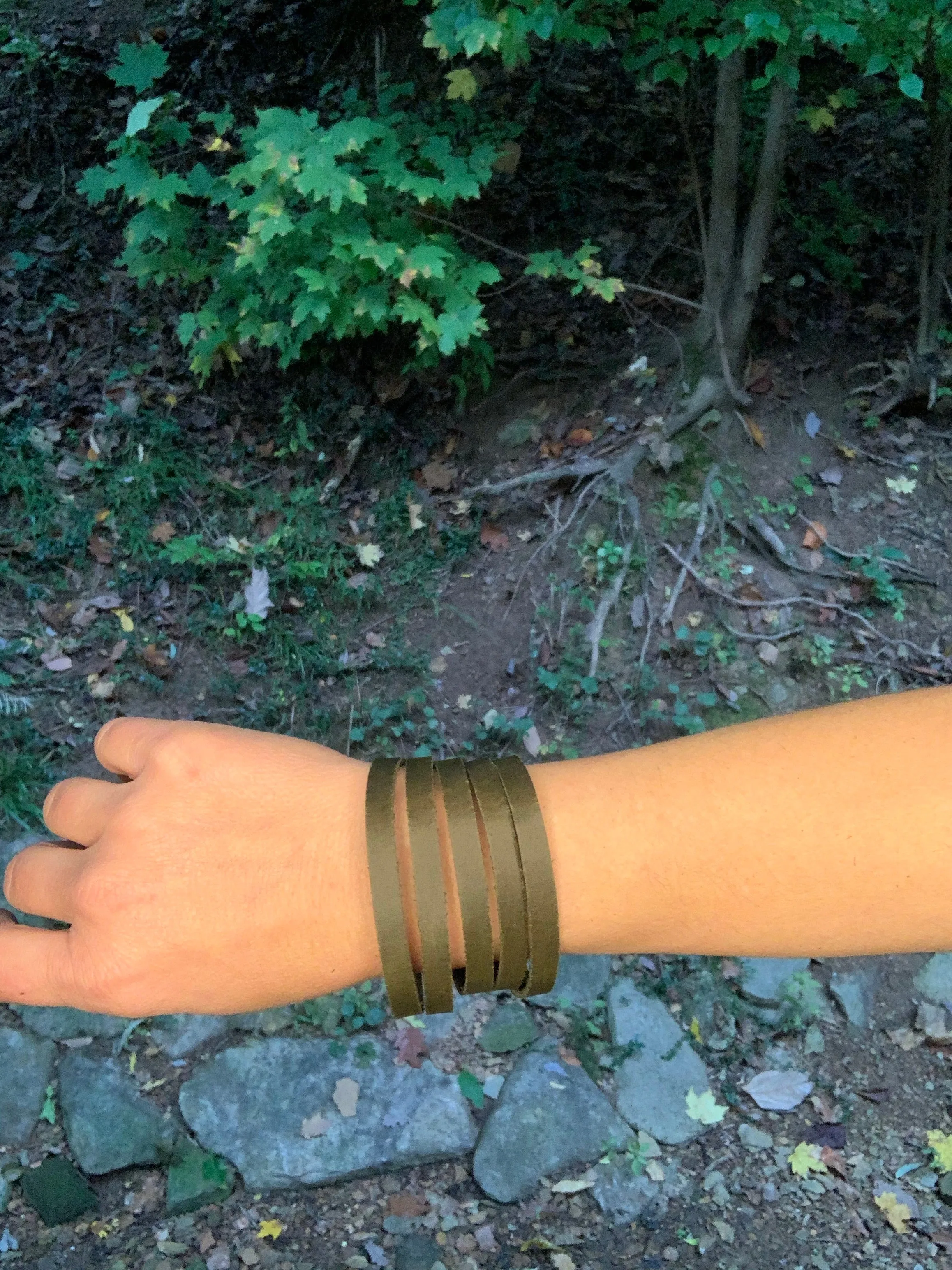 Shredded Leather Cuff