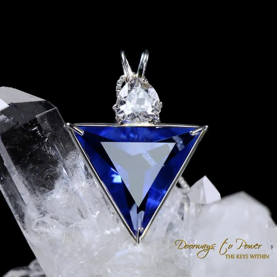 Siberian Blue Quartz & Phenacite Angelic Star Pendant