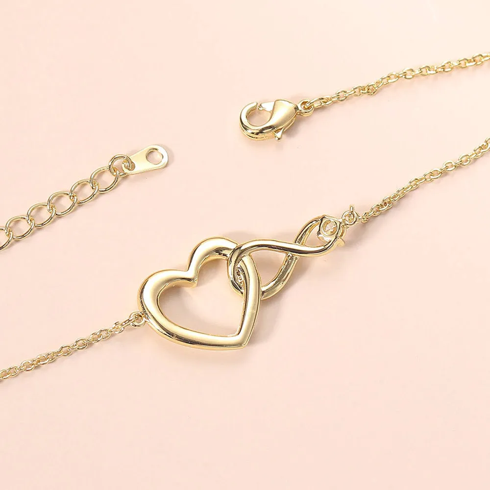 Simple And Versatile 8-word Infinite Heart Shaped Bracelet