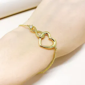 Simple And Versatile 8-word Infinite Heart Shaped Bracelet