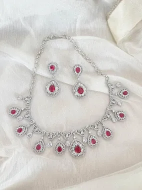 Single Layer Ruby And Ad Necklace