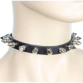 Skinny Black Spiked Choker