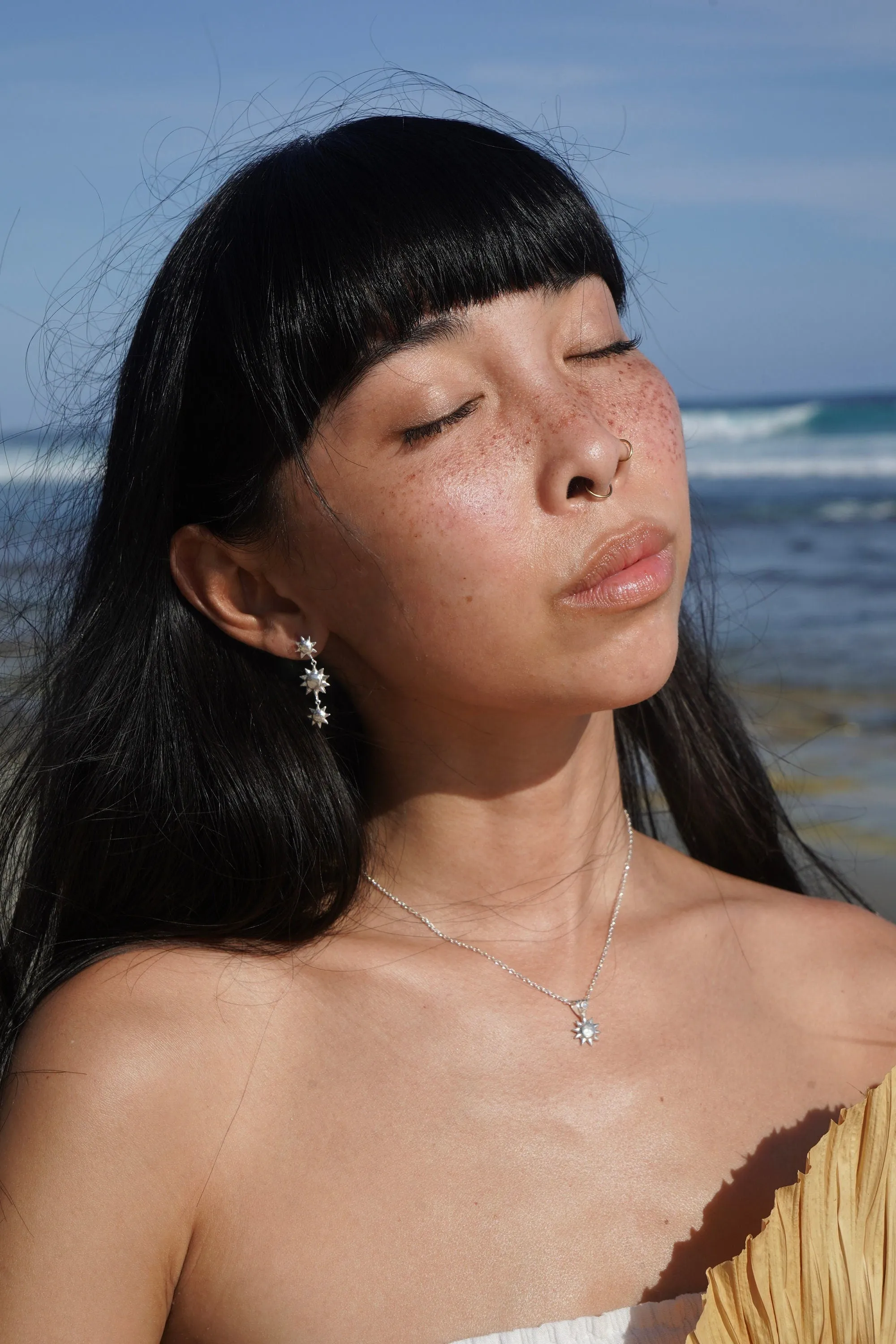 Sol Sterling Silver Rainbow Moonstone Necklace