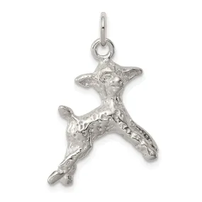 Solid Sterling Silver Lamb Charm Pendant