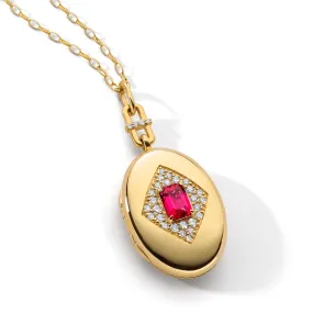 Special Edition Unheated Ruby and Diamond Locket Necklace