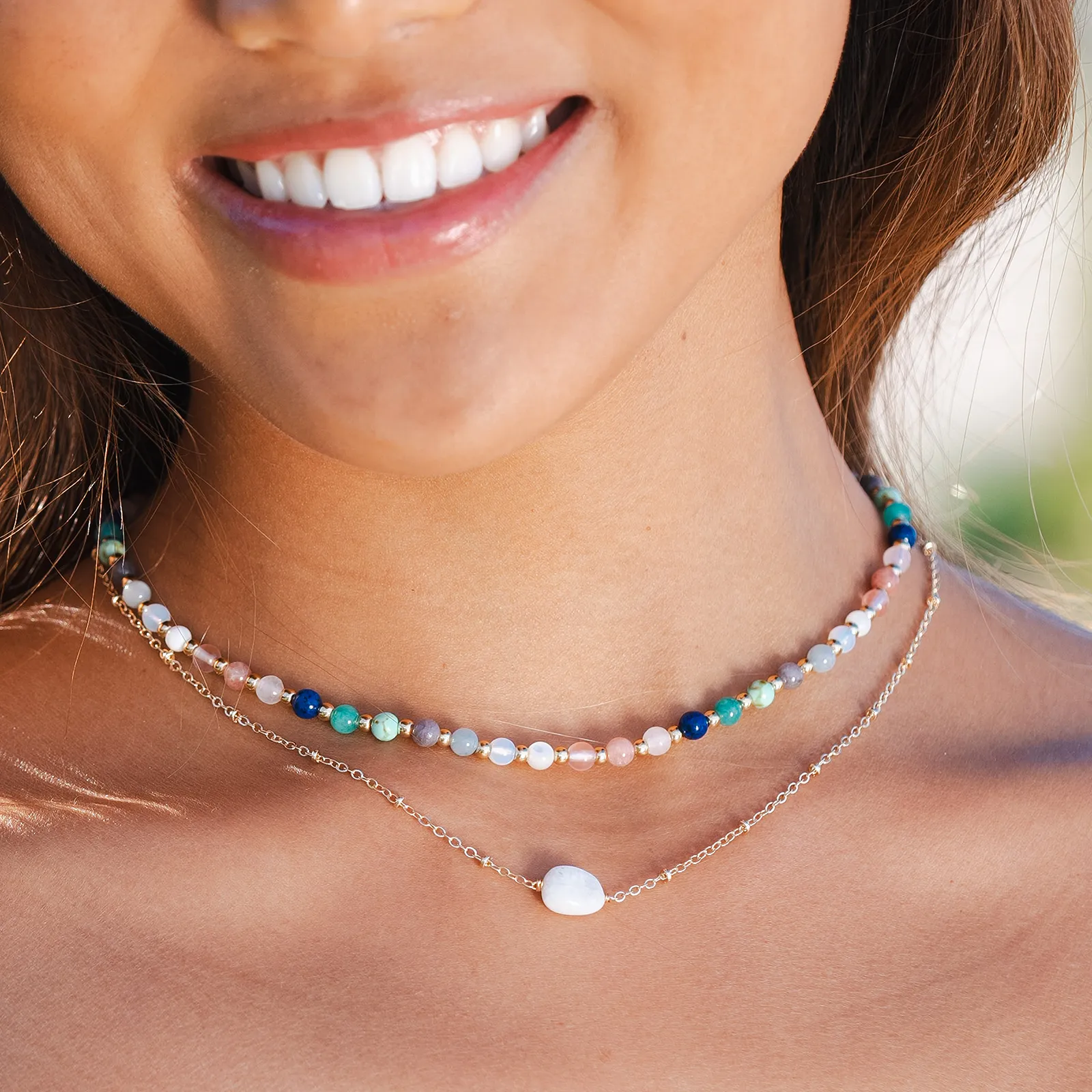 Spiritual Healer   Moonstone Necklace Stack