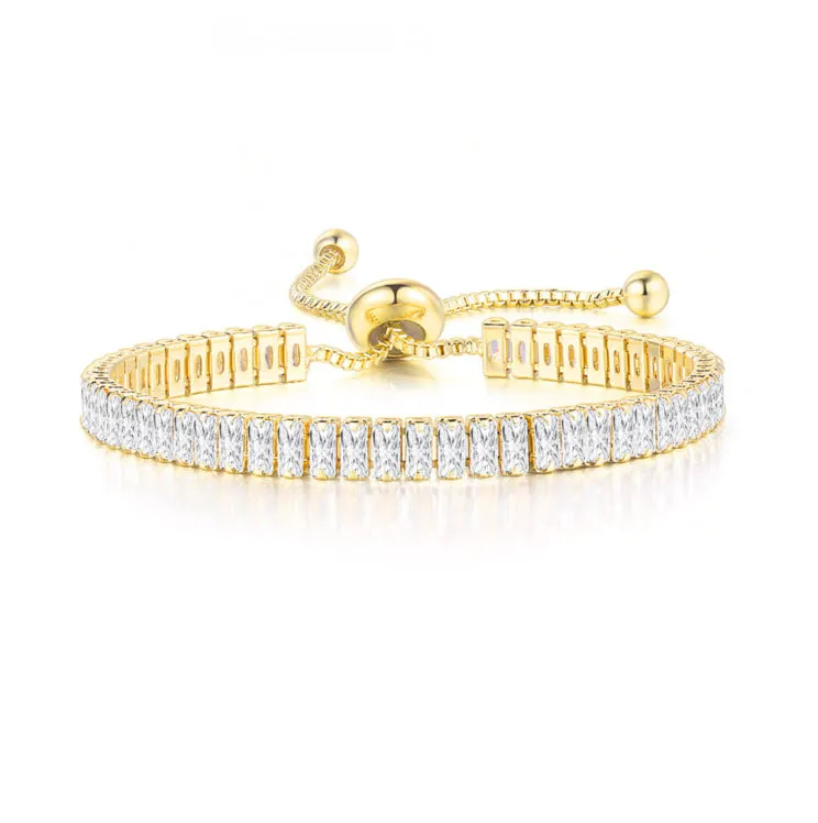 Square Zircon Full Diamond Adjustable Bracelet