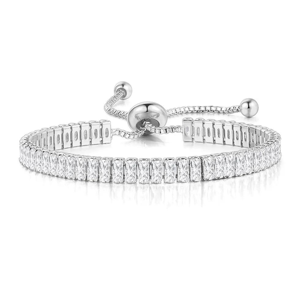 Square Zircon Full Diamond Adjustable Bracelet