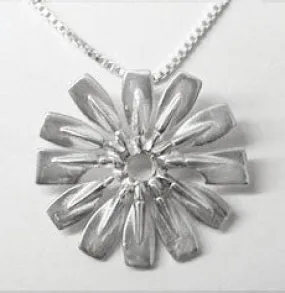 Sterling Silver Flower with 12 Blades Pendant