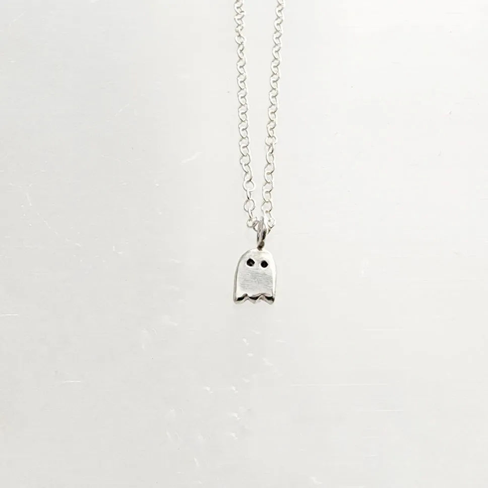 Sterling Silver Ghost Charm Layering Necklace