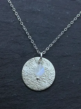 Sterling silver necklace with moonstone