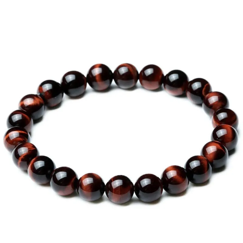 Tiger Eye Bracelet! Vintage Style  8mm Red Tiger Eye Bracelet