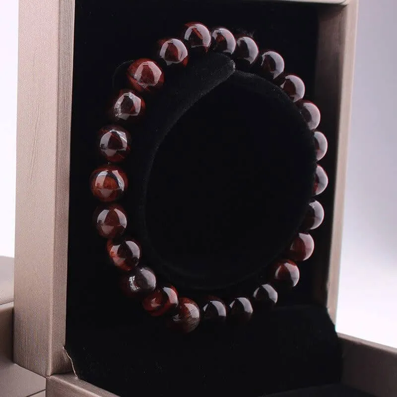 Tiger Eye Bracelet! Vintage Style  8mm Red Tiger Eye Bracelet