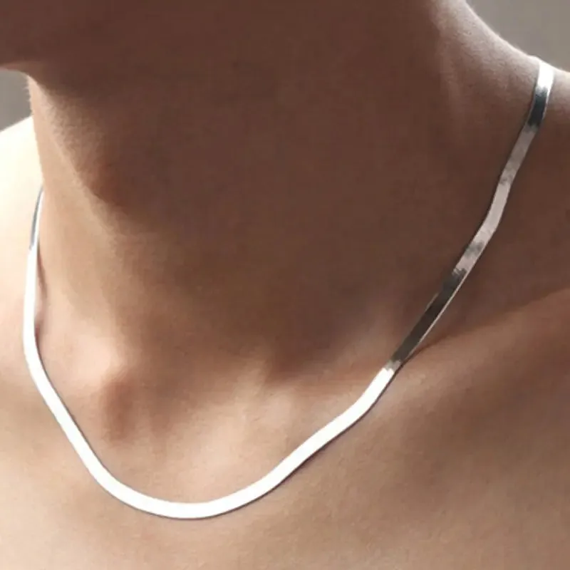 Timeless Snake Chain Platinum Plated Men`s Necklaces