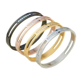 Titanium Stainless Steel Love Cuff Bangle Gold Plated Crystal Brand lover Bracelet