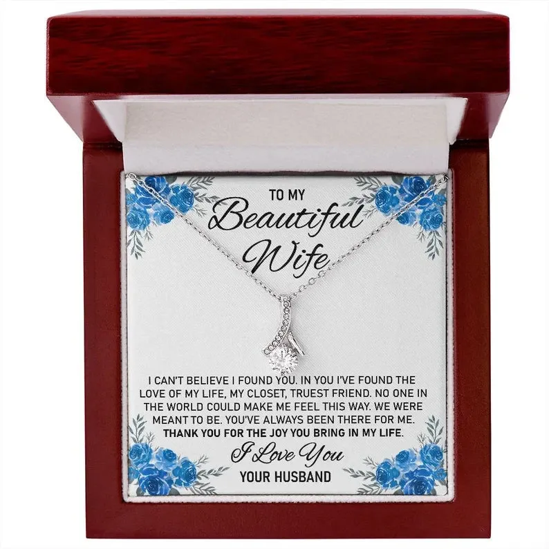 To My Beautiful Wife, Wife Gift From Husband, Necklace For Wife, Alluring Beauty Necklace