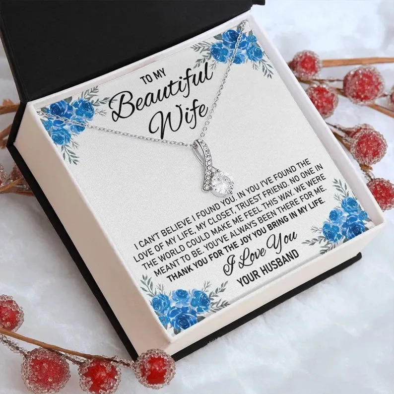 To My Beautiful Wife, Wife Gift From Husband, Necklace For Wife, Alluring Beauty Necklace