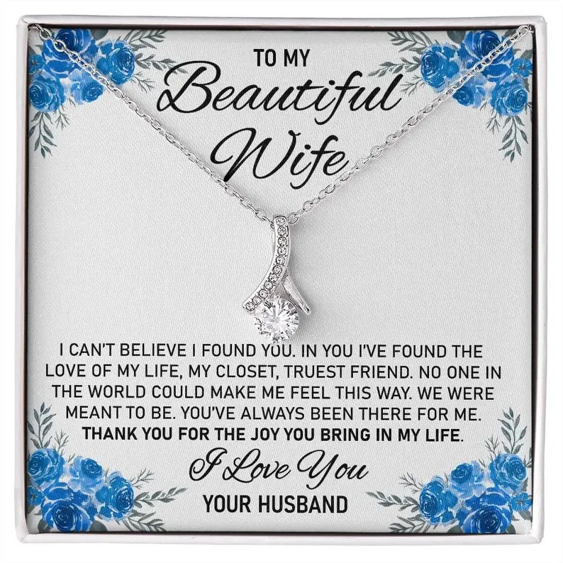 To My Beautiful Wife, Wife Gift From Husband, Necklace For Wife, Alluring Beauty Necklace