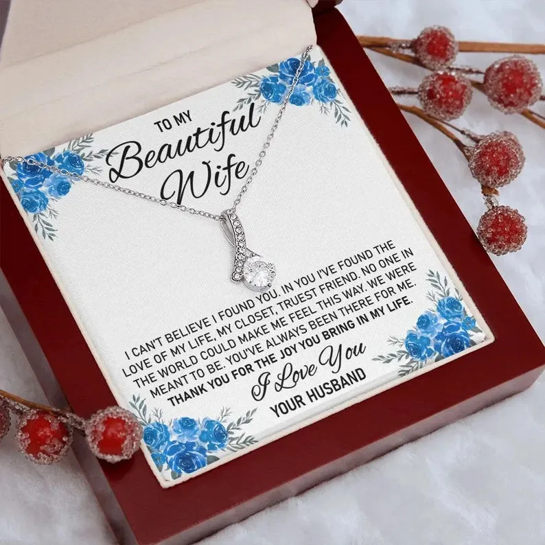 To My Beautiful Wife, Wife Gift From Husband, Necklace For Wife, Alluring Beauty Necklace