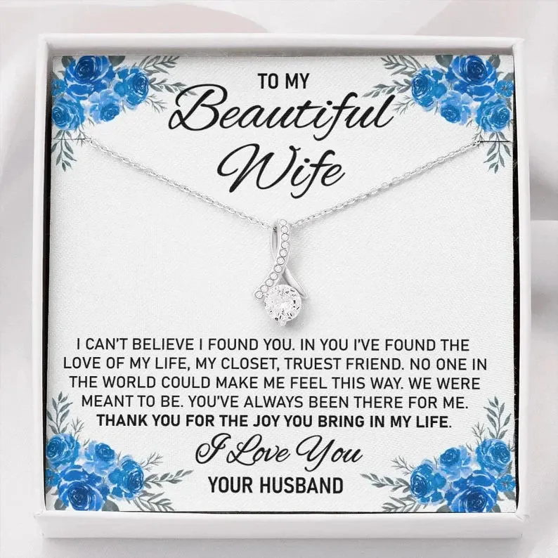 To My Beautiful Wife, Wife Gift From Husband, Necklace For Wife, Alluring Beauty Necklace