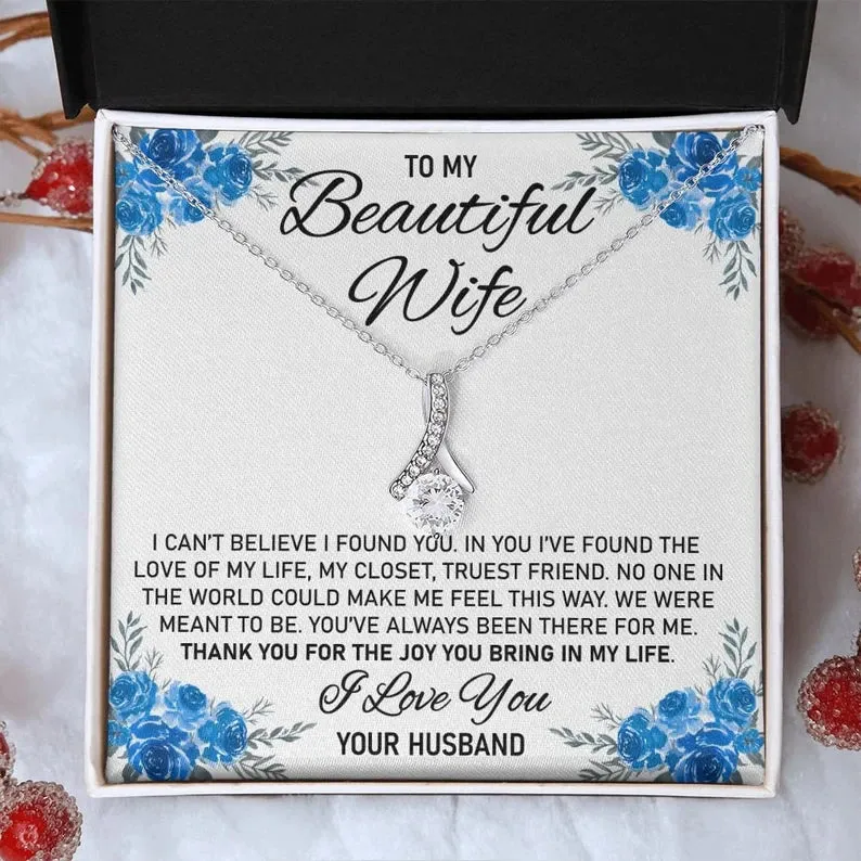 To My Beautiful Wife, Wife Gift From Husband, Necklace For Wife, Alluring Beauty Necklace