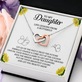 To My Daughter necklace, Daughter Gift, Interlocking Hearts Necklace