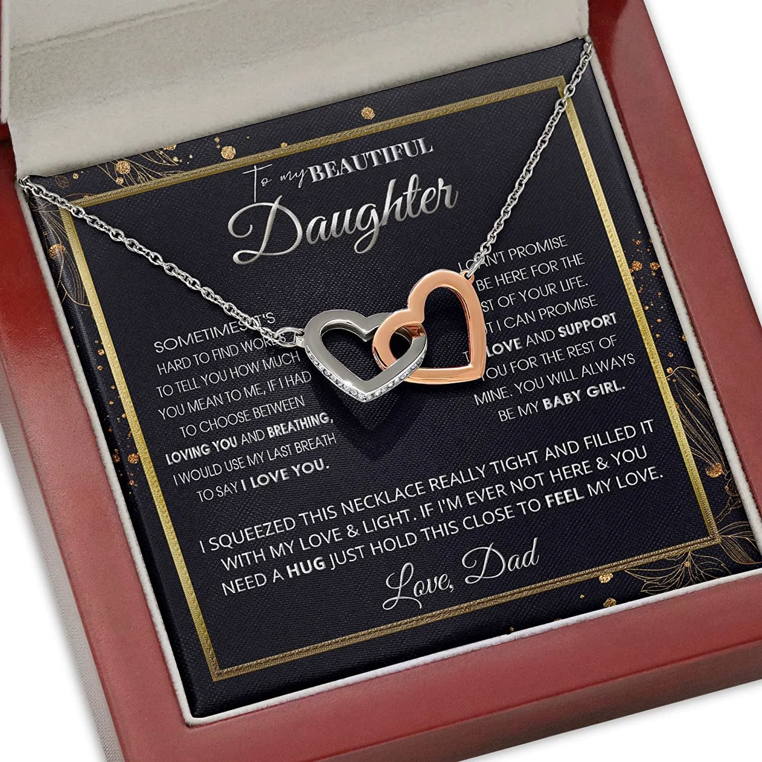 To My Daughter Necklaces Pendants - Father and Daughter, Luxury Necklace Silver On Birthday