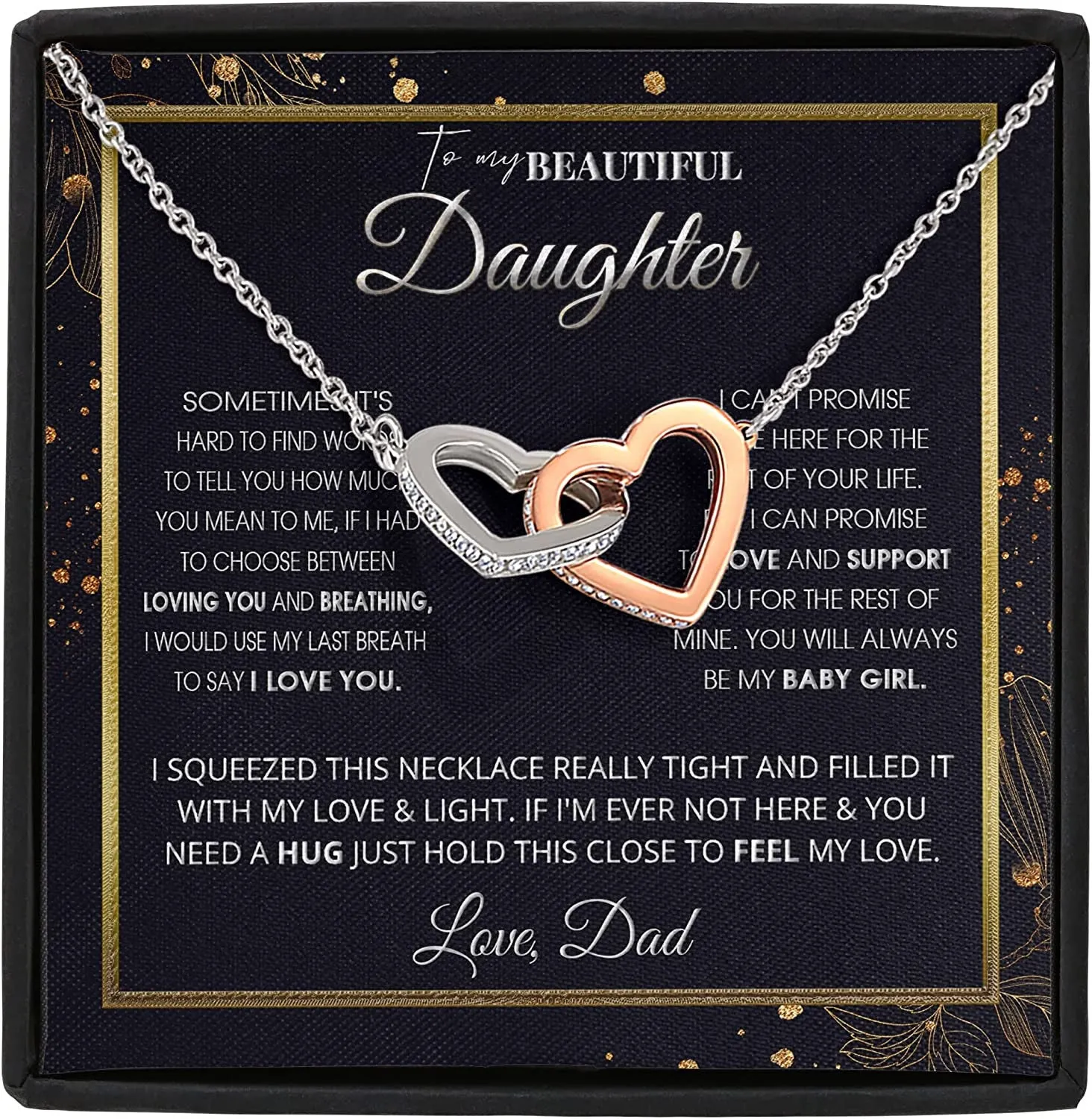 To My Daughter Necklaces Pendants - Father and Daughter, Luxury Necklace Silver On Birthday